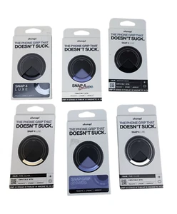 Lot of 6 OhSnap - Snap Grip Luxe Magnetic Phone Grip & Stand, Black and Purple - Picture 1 of 2