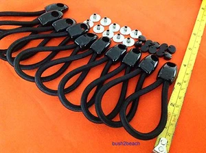 BUNJI LOOPS (RINGGRIP) 100mm x 10 BLACK for UTE TARP and BOAT COVERS INC POSTAGE - Picture 1 of 7