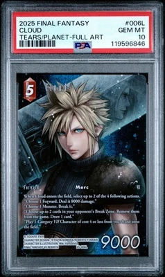 Cloud 25-006L - Tears Of The Planet Full Art 2025 Final Fantasy FFVII PSA 10 Gem - Image 1 of 2
