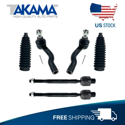 6 piezas⭐TAKAMA⭐Extremos delanteros exteriores+Interiores de varilla de amarre+Botas para Infiniti FX35 45 2003-2008 Foto 1 de 4