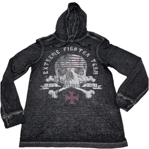 Pullover deportivo con capucha Helix Extreme Fighter Team para hombre grande negro/gris con logotipo’d - Imagen 1 de 15