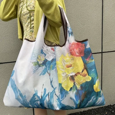 ¡Nuevo!  Muy bonito!  Bolso de Mano Básico de Comestibles "Floral"... ¡Estilo! Foto 1 de 4