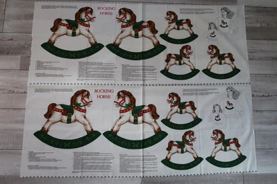2 Cranston VIP Rocking Horse Fabric Panels No-Sew Appliques - Image 1 of 4