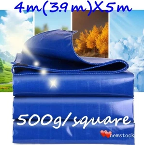 Heavy Duty 4m(3.9m)X5m Waterproof Canvas Tarp Tarpaulin Army Blocked Dustproof - Picture 1 of 4