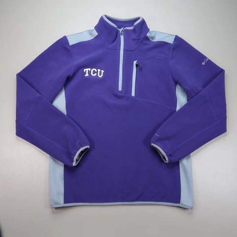 TCU Pullover Mens Medium Purple Columbia Horned Frogs Zip Omni Heat Shield Cover