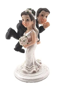 Bride and Groom Cake Top Funny Couple Bride Carrying Groom … - Picture 1 of 2
