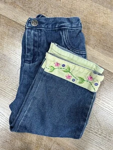 Vintage Arizona Girls Jeans With Floral Bottoms 24mo - Picture 1 of 7
