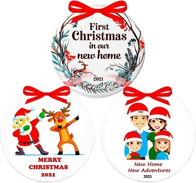 3 Stück First Christmas in Our New Home Ornamente 2021 Lustig Neues Zuhause Weihnachten - Bild 1 von 4