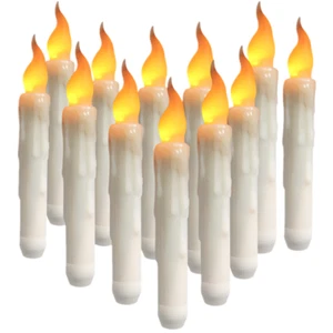 6-24x LED Flameless Taper Flickering Battery Operated Candles Lights Party Decor - Picture 1 of 12