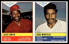 1985 General Mills Baseball Stickers Ozzie Smith Dave Winfield Cardinals Yankees