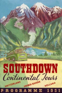 Swiss Coach Tours To The Alps 1951 Original Vintage Wall Art Home - POSTER 20x30 - Picture 1 of 4