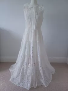 MISS JUNE Paris Boho Chic besticktes Maxikleid weiß EINHEITSGRÖSSE UVP £ 300 - Bild 1 von 20