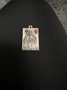 Vintage Creed Sterling Sacred Heart of Jesus Sisters of Mercy Red Enamel Medal - Picture 1 of 5