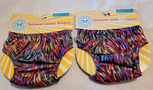 Lot 2 Honest Swim Diaper Reusable Medium 16-21 lbs Splash Girl Baby New - Picture 1 of 2