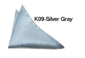 Men Satin Solid Plain Wedding Party Hanky Pocket Square Business Handkerchief  - Picture 1 of 30