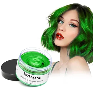 Green Hair Wax Color, Temporary Hair Dye Wax Natural Instant Hairstyle Cream fo - Picture 1 of 9