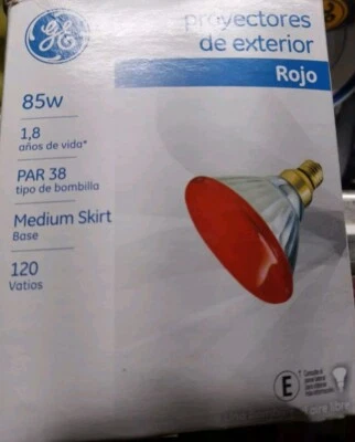 GE 85-Watt PAR38 RED Outdoor FloodLights w/Standard Medium Base 2000 Hour Life - Image 1 of 4