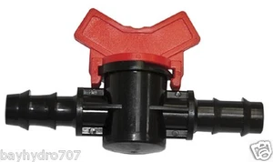 3/4" Red Barbed Water Shut Off Inline Valve HIGH Quality SAVE $$ W/ BAY HYDRO $$ - Imagen 1 de 5