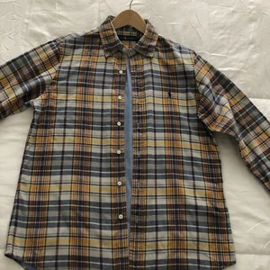 Ralph Lauren Herren Madras kariertes Chambray gefüttertes Button-Down Hemd Gr. Medium - Bild 1 von 20