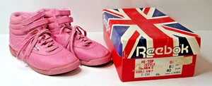 Vtg  Reebok Pink High Top Womens 8.5 Basketball Sneakers Shoes Retro In Box #P9 - Picture 1 of 10