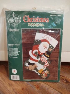 Bucilla 15" Santa & Snowman "Christmas Friends" Stocking Kit - Picture 1 of 2