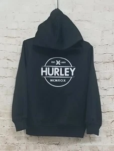 Hurley Boys Size 4T Pullover Hoodie Sweatshirt Black White Logo - Picture 1 of 7