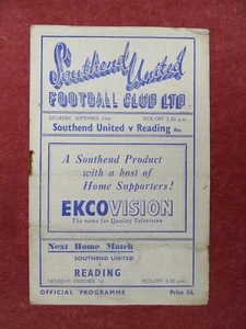 SOUTHEND UNITED v READING | 1949/1950 | RESERVES | 24 SEP 1949 | SIGNED R DAVIES - Picture 1 of 4