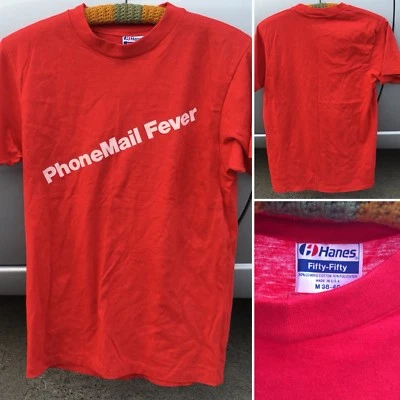 Vintage PhoneMail Fever T Shirt Hanes Fifty Fifty Combed Cotton Polyester Size M - Image 1 of 4