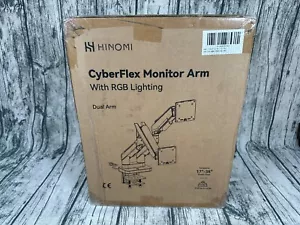 Hinomi CyberFlex Monitor Dual Arm Desk Mount with RGB Lighting White - Picture 1 of 8