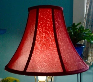 Lamp Shade Bell Red Burgundy Spider Lined - Picture 1 of 7