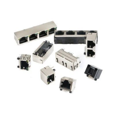 RJ45 Network Ethernet Port 8P8C Female Socket Connectors 8Pin PCB Mount Adapter - Image 1 of 4