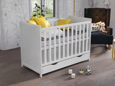 LOVE FOR SLEEP Matilda White Baby Cot Bed 120x60cm
