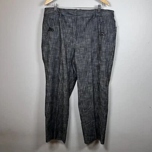 Larry Levine Pants Stretch Black Glen Plaid Zip Fly Pockets Women's Size 18W - Picture 1 of 13