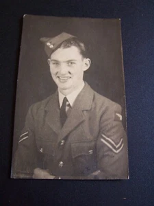 Vintage Photo Military Soldier RAF Uniform & Side Cap Burgess & Co Photographer - Picture 1 of 2