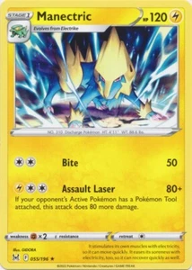 Juego de cartas coleccionables Pokémon Manectric 055/196 raro origen perdido - Imagen 1 de 1