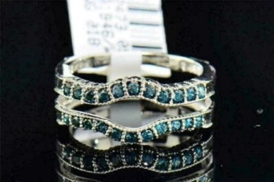 Anillo de plata de ley 925 con topacio azul Londres corte redondo de 2 quilates para mujer Foto 1 de 4