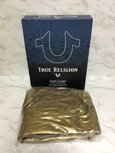 TRUE RELIGION Piscina Flotante Dorada con Dos Portavasos Totalmente Nueva - Imagen 1 de 5
