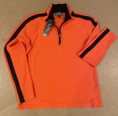 Camisa Ralph Lauren Active para mujer XL naranja tejido gofre pulóver 1/4 cremallera nueva con etiquetas Foto 1 de 4