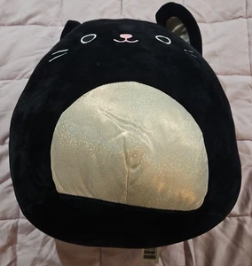Autumn Silver Belly Used 12" Black Cat Squishmallow Kellytoys - Picture 1 of 2