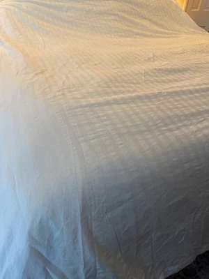 Edredón WAMSUTTA Blanco 100% Algodón Dobby Rayas 92 x 94 Completo/Queen Foto 1 de 3