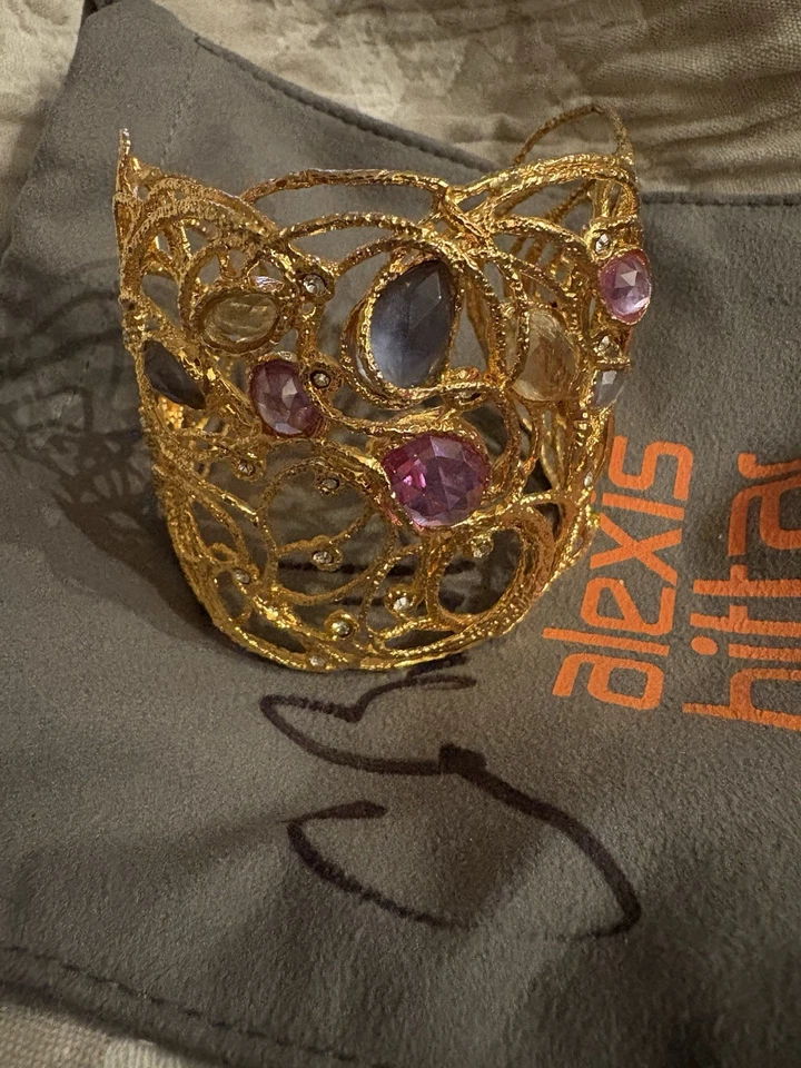 Brazalete enchapado en oro Alexis Bittar Rate - Brazalete llamativo de alta costura Foto 1 de 4