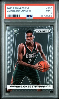 2013 PANINI PRIZM GIANNIS ANTETOKOUNMPO ROOKIE RC #290 PSA 9 - Image 1 of 2