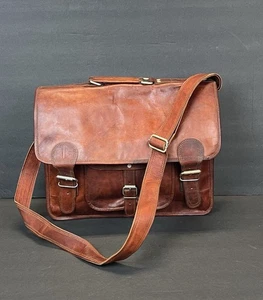 Gusti Leder Nature Messenger Shoulder Laptop Bag Briefcase Satchel Brown Leather - Picture 1 of 15