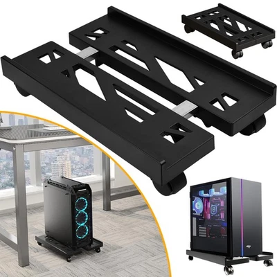 PC Ständer mit Rollen, PC Halterung CPU Ständer Desktop Computer Hosthalterung - Bild 1 von 4