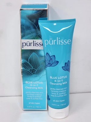 Purlisse Blue Lotus 4-in-1 Cleansing Milk Face Cleanser 5.07 Fl Oz New In Box  - Image 1 of 3