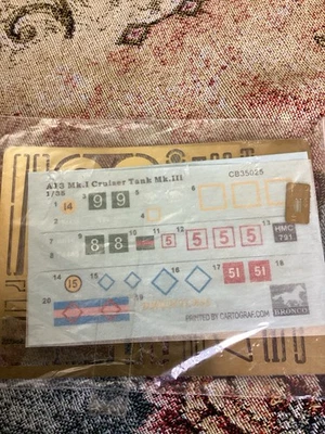 BRONCO-CB35025-A13 Cruiser Tank MK.III-Scala 1/35 -2009-fotoincisioni - Immagine 1 di 3