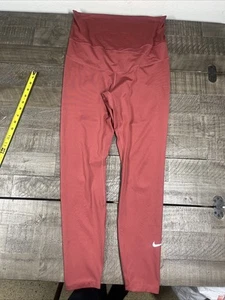 Nike One Maternity Leggings Women's Size Large High-Waisted Red Pink - Picture 1 of 8