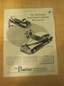 1942 Pontiac The Saturday Evening Post Vintage Magazine Advertisement /Articles - Picture 1 of 2