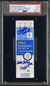 1985 NLCS GAME 6 TICKET JACK CLARK GW HR/2 ON/2OUT/CARDS CLINCH NL PSA 7 AUTO 10 - Picture 1 of 16