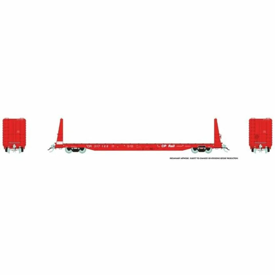 Rapido 147001A Bulkhead flat car MARINE INDUSTRIES  CP RAIL ho single - Image 1 of 1